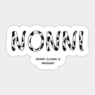 Nonni cowprint grandmothers shirt Sticker